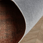 Round abstract rug - Rusty Brown