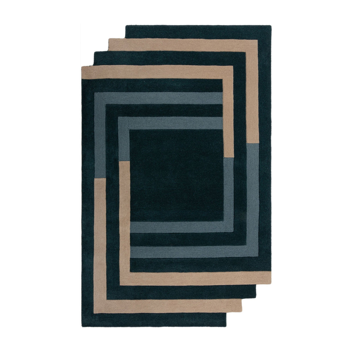 Geometric floor rug - Labyrinto Blue