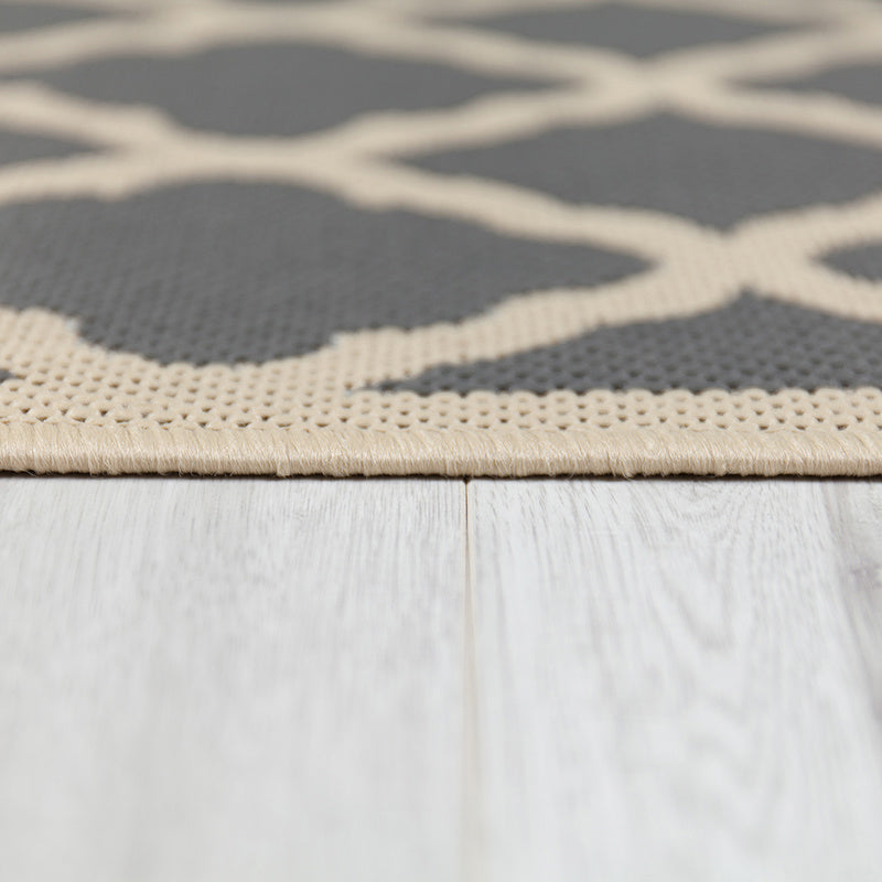 Round Outdoor Rug - Floreno Padua Beige/Anthracite