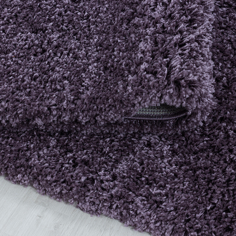 Round high-pile floor rug - Softy Purple