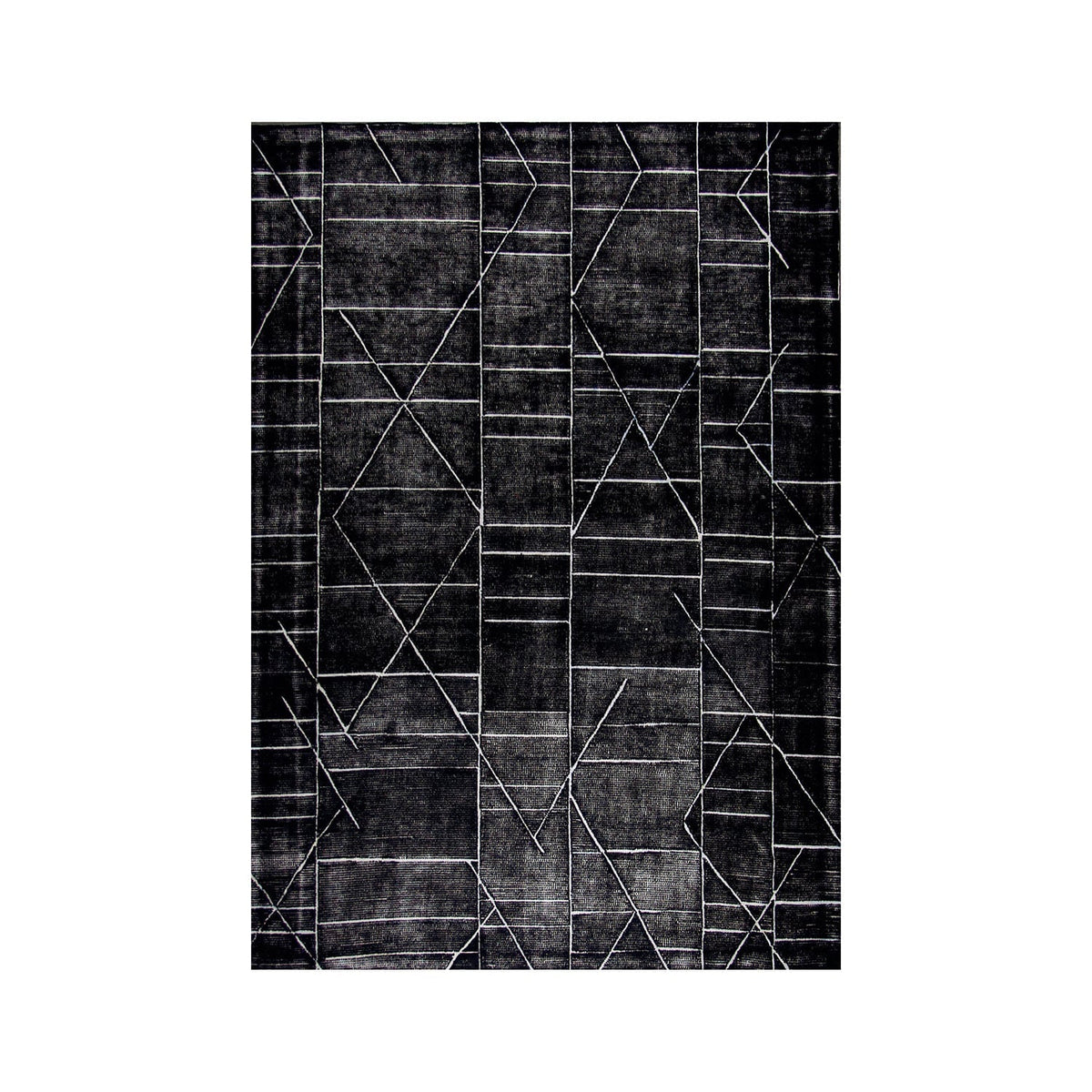 Geometric floor rug - Marcel Black