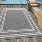 Jute Balcony Rug - Aruba Double-Edge Grey