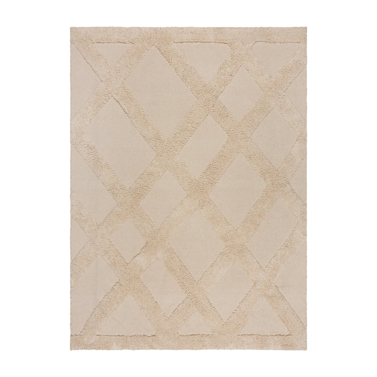 Wool Rug Beige - Tiddo Zigzag