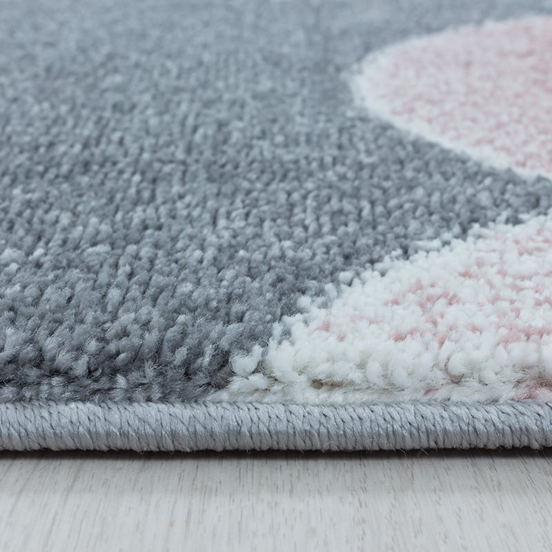 Round children's floor rug - Fleurtje Moon Pink