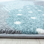 Round children's floor rug - Bambi Clouds Blue