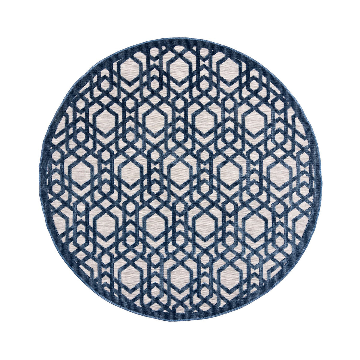 Round Outdoor Rug - Piatto Oro Blue