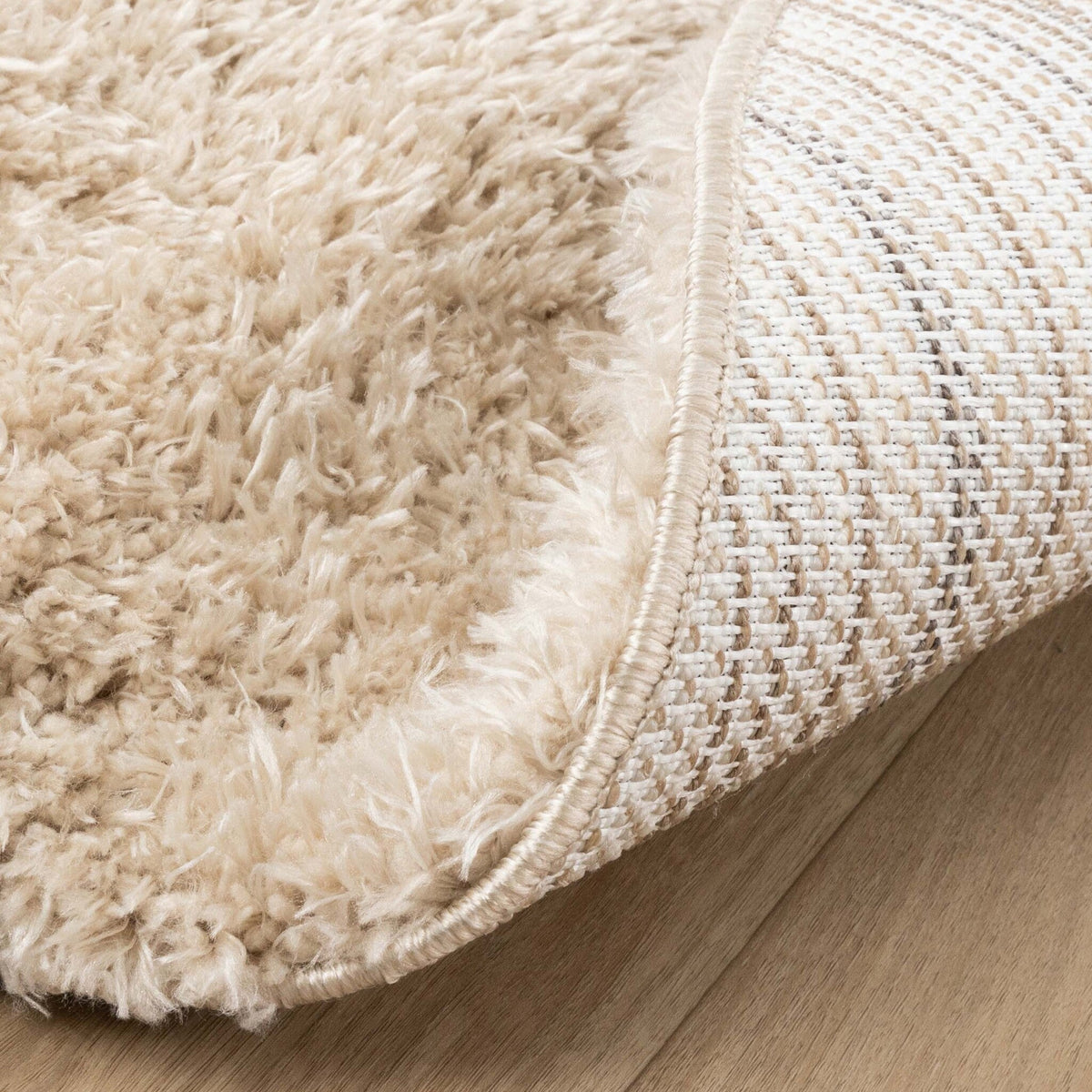 Oval Shaggy Rug - Blaze Beige