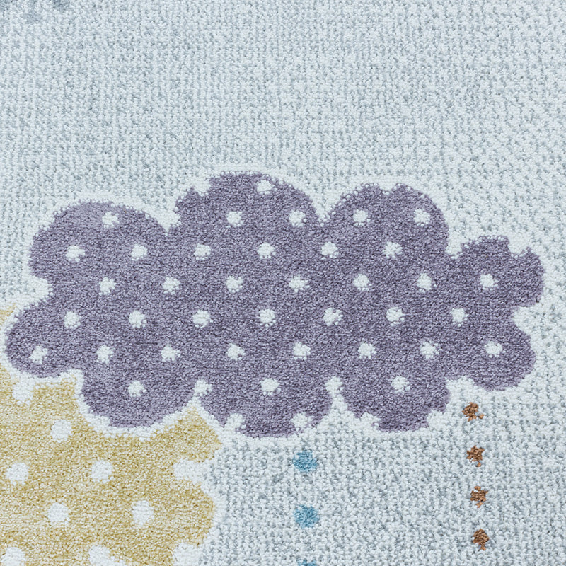 Children's Floor Rug - Lucy Clouds White