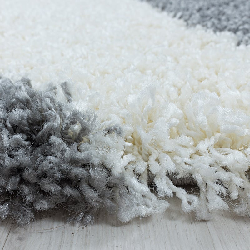 Round high-pile floor rug - Tuggy Grey