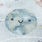 Round Children's Floor Rug - Fleurtje Planets White