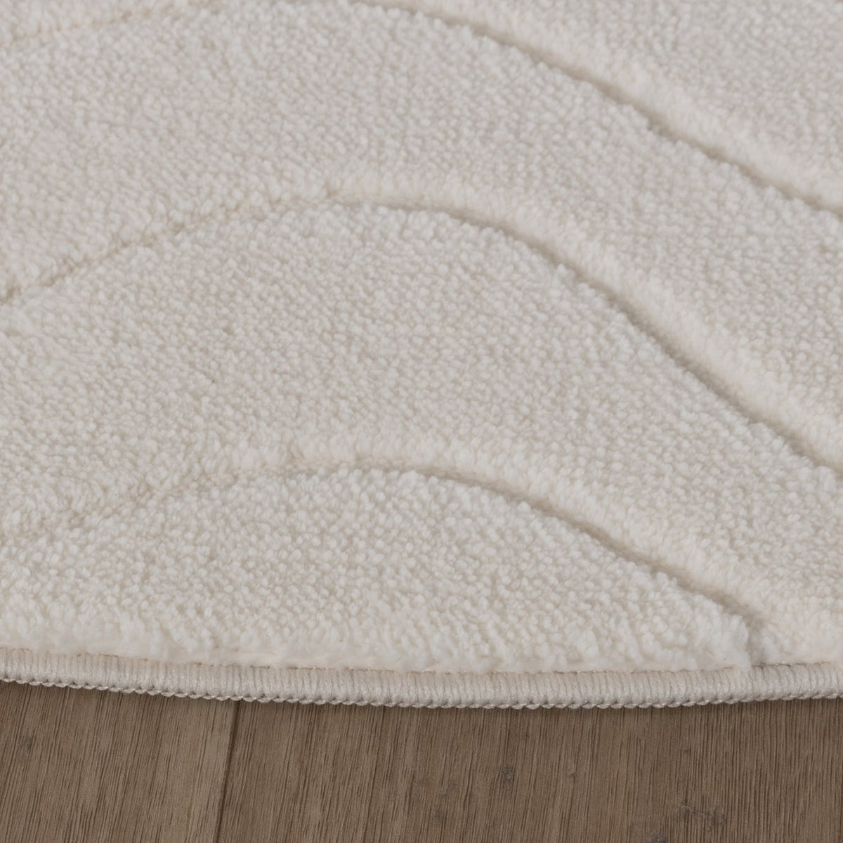 Round Scandinavian Rug - Charm Waves White