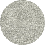 Round High-pile Floor Rug - Marshall Silver 6258
