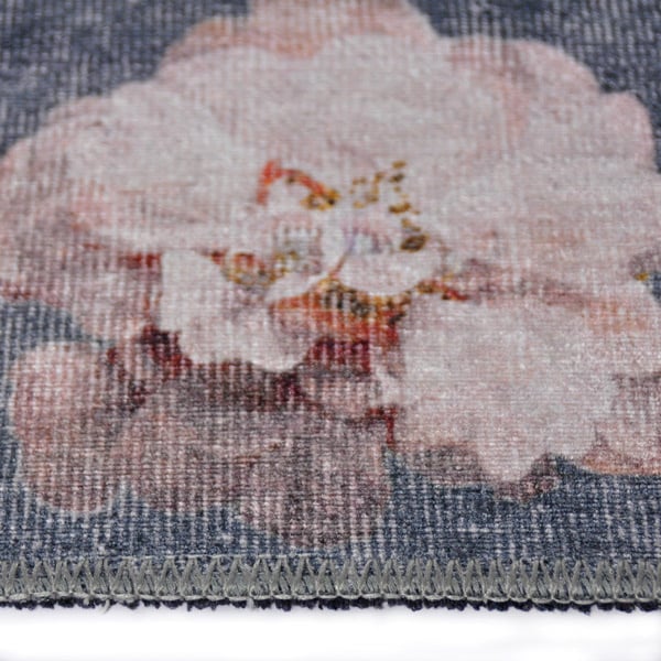 Floral floor rug - Fleur Grey