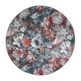 Round floral floor rug - Flores Blue/Red
