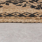 Jute floor rug - Marino Floral Natural
