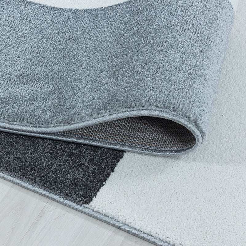Retro floor rug - Stencil Forms Anthracite/Grey