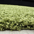 Round High Pile Floor Rug - Life Green