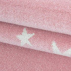 Round children's floor rug - Bambi Star Pink