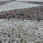 Round High-Pile Floor Rug - Tuggy Taupe