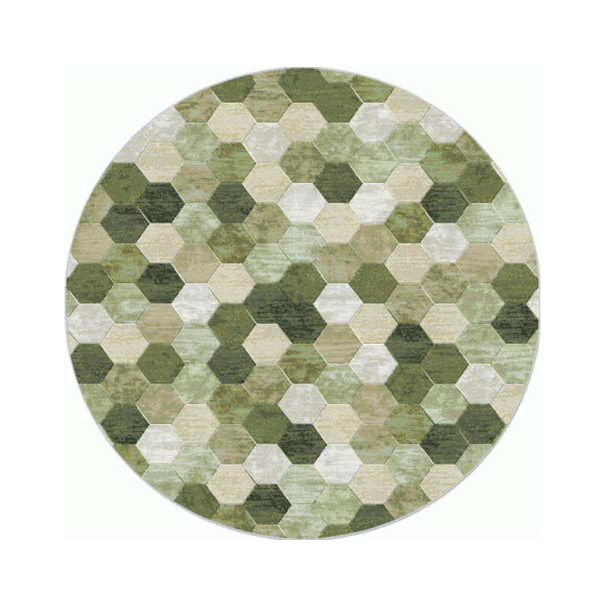 Round modern floor rug - Amado Green 6444