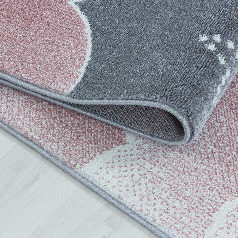 Round children's floor rug - Fleurtje Moon Pink
