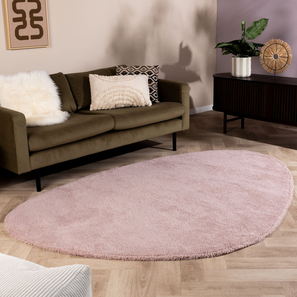 Soft organic rug - Teddy Pink