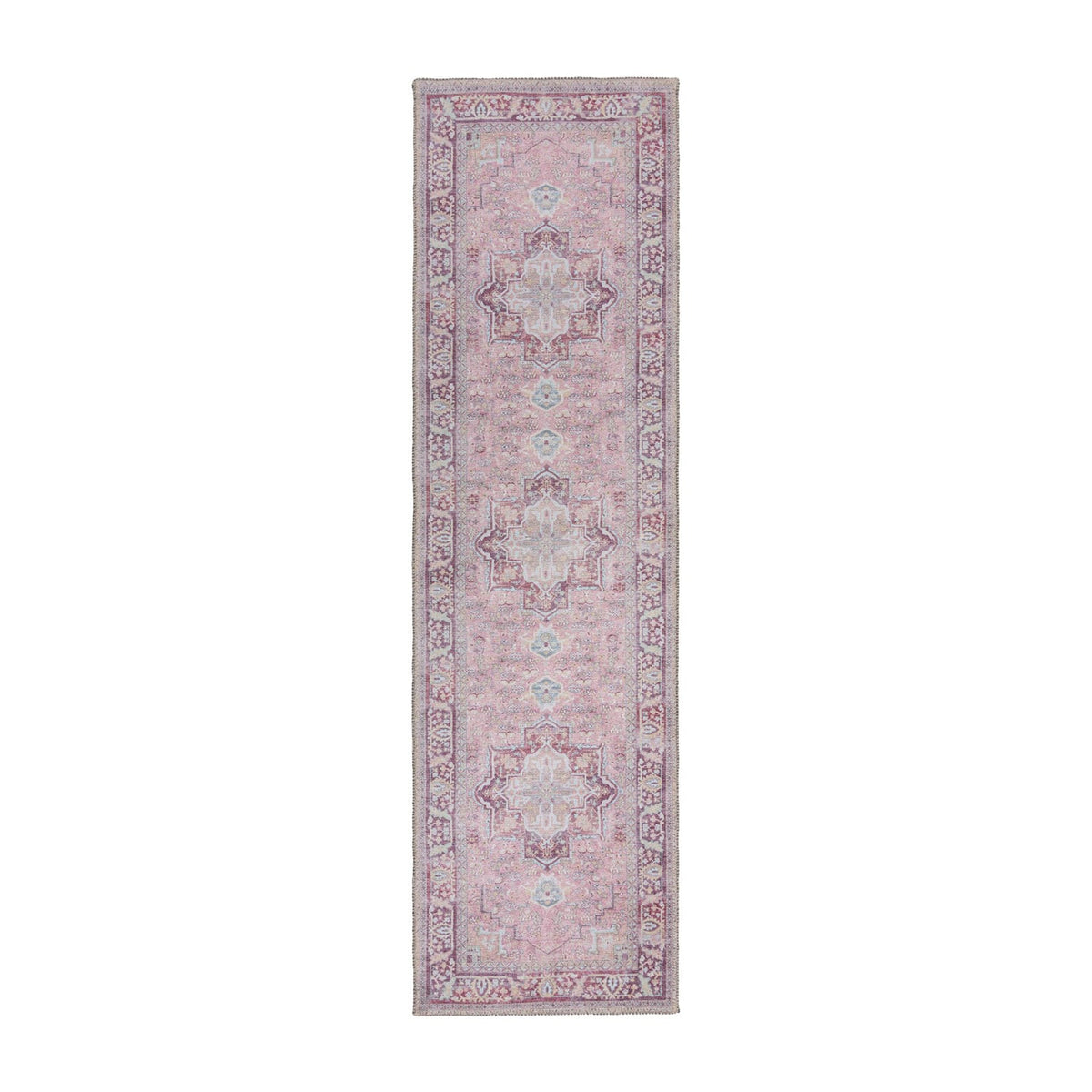 Washable Runner - Reido Traditional Pink