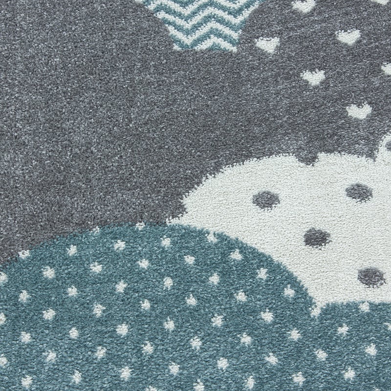 Round children's floor rug - Bambi Clouds Blue
