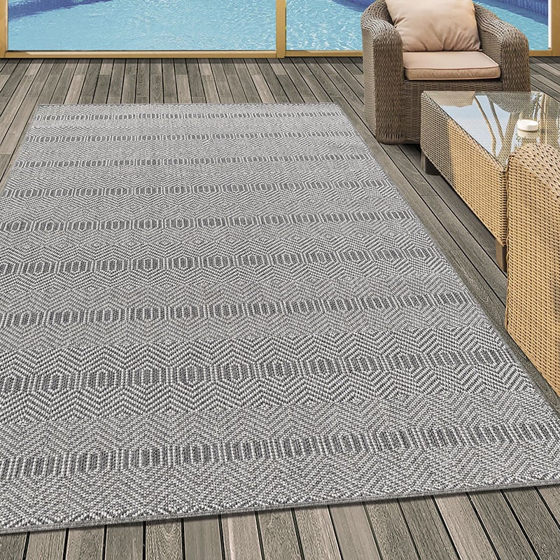 Jute Outdoor Rug - Aruba Melange Grey