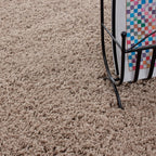 Round High Pile Floor Rug - Life Beige