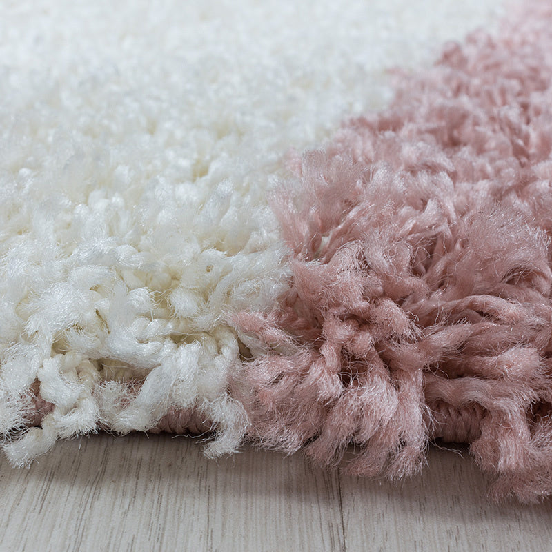 Round high-pile floor rug - Tuggy Pink