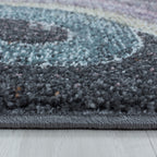 Round Children's Floor Rug Unicorn - Fleurtje Grey
