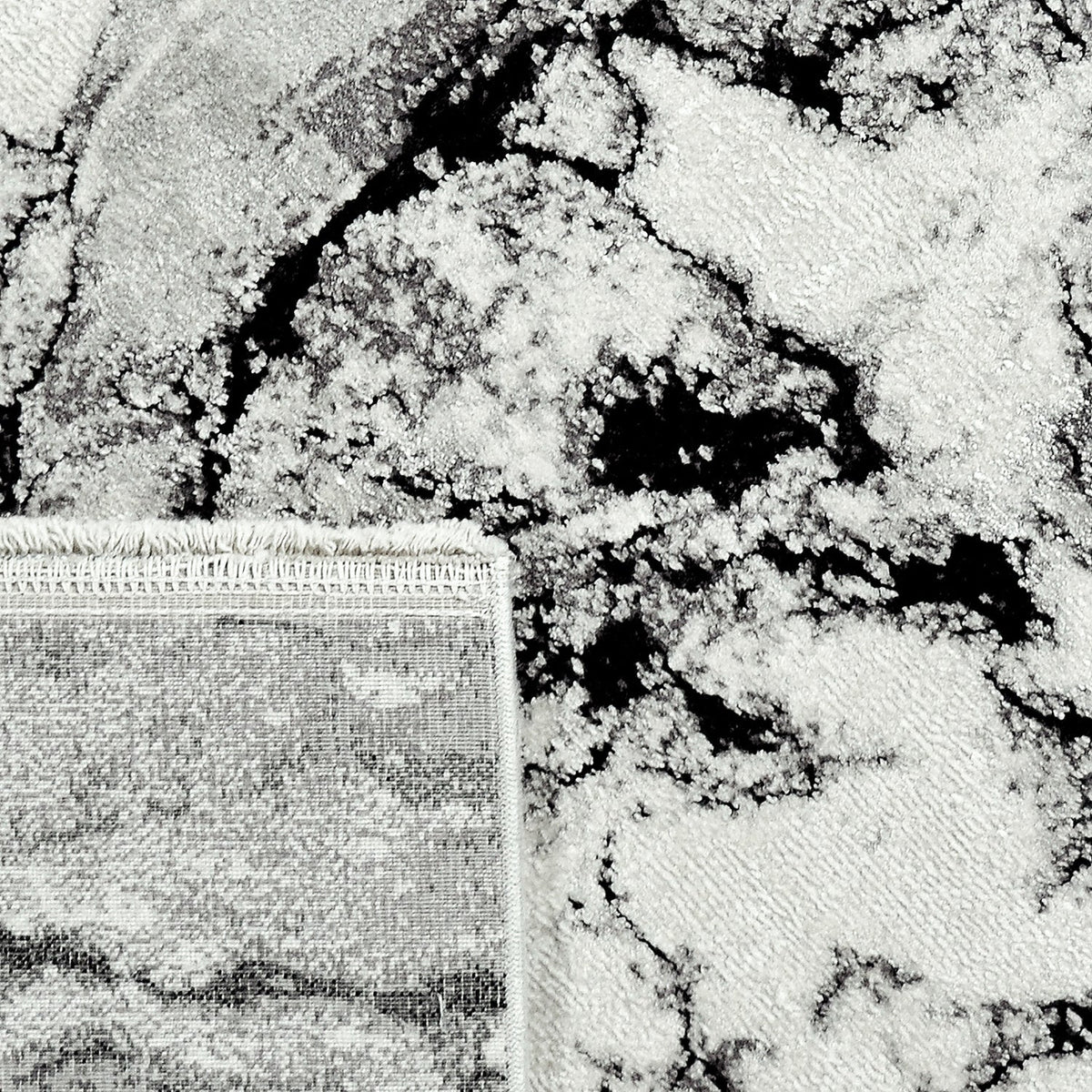 Soft Floor Rug - Olisa Black/White