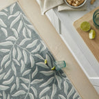 Washable floor rug - Reido Leaves Green