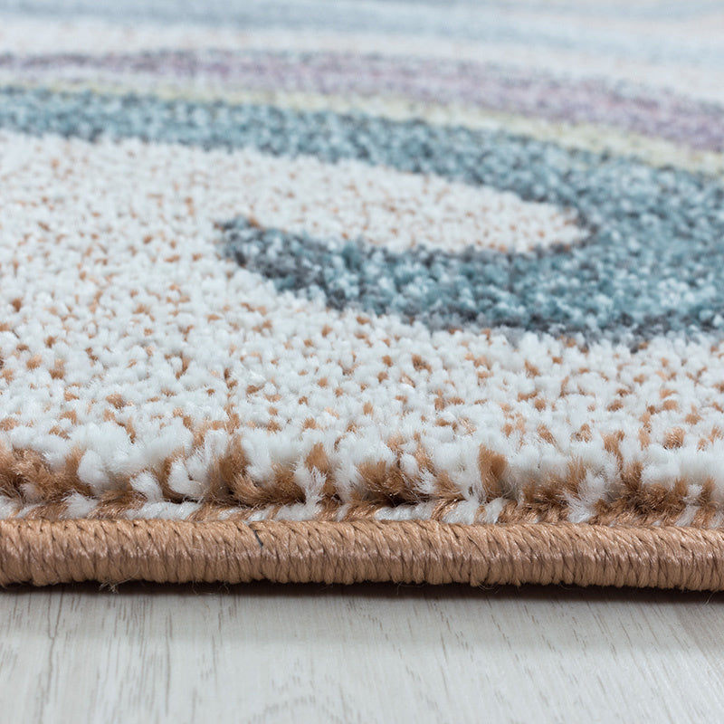 Round Children's Floor Rug Unicorn - Fleurtje Yellow