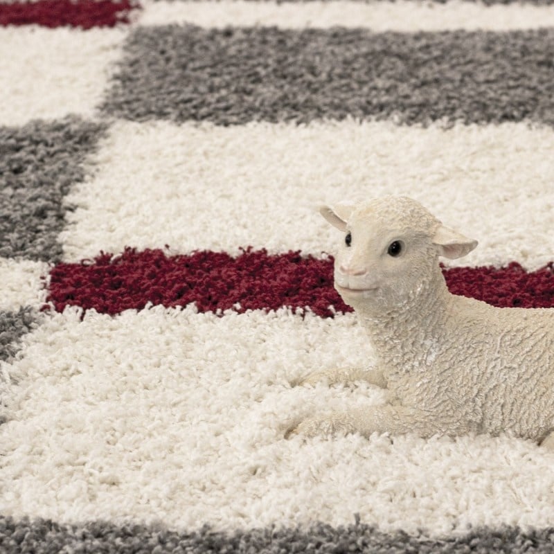 High-pile floor rug - Gala Red