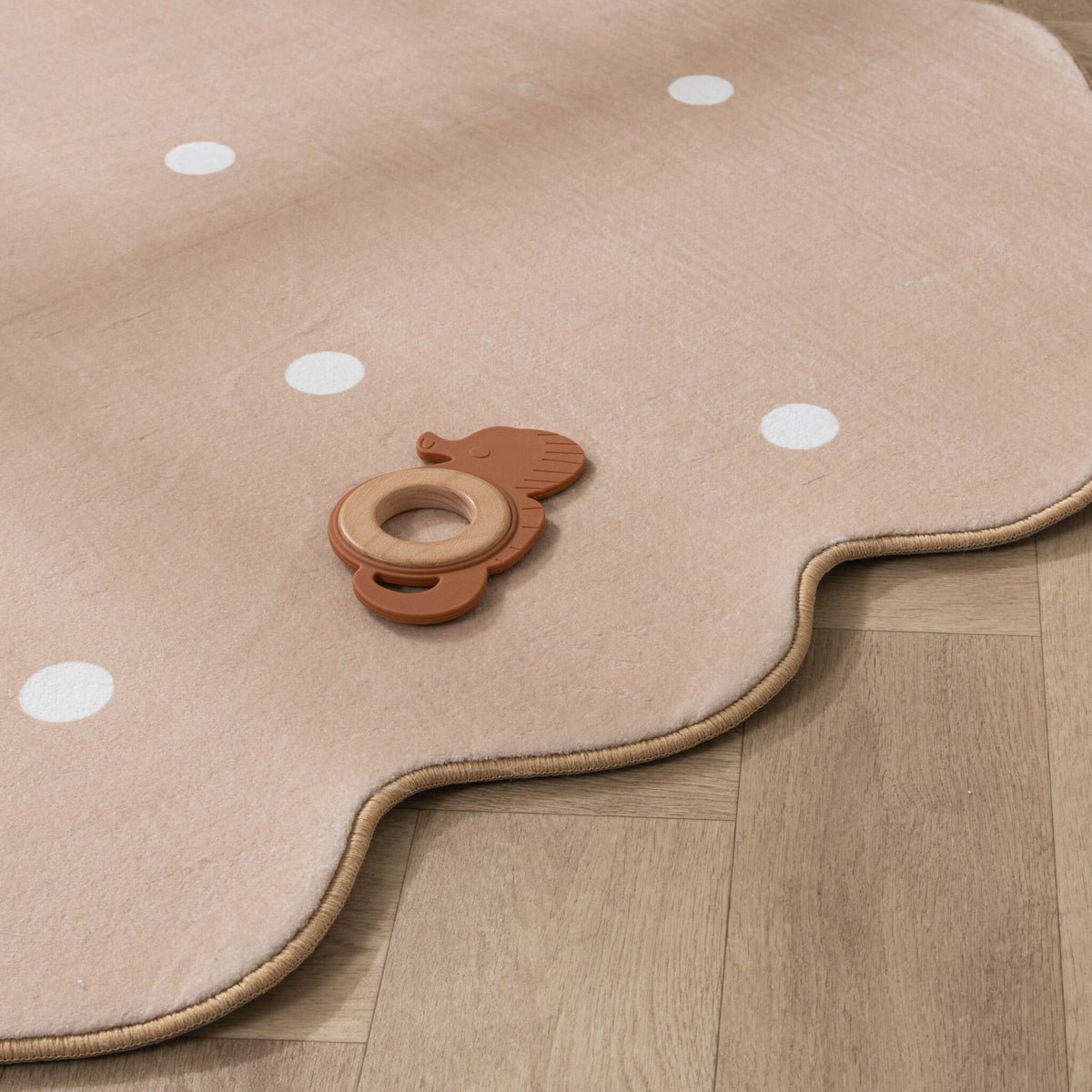 Kids Room Rug - Cloudy Dots Beige
