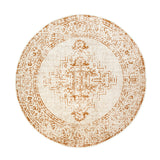 Round Vintage Rug - Spring Ethnic Cream/Terra