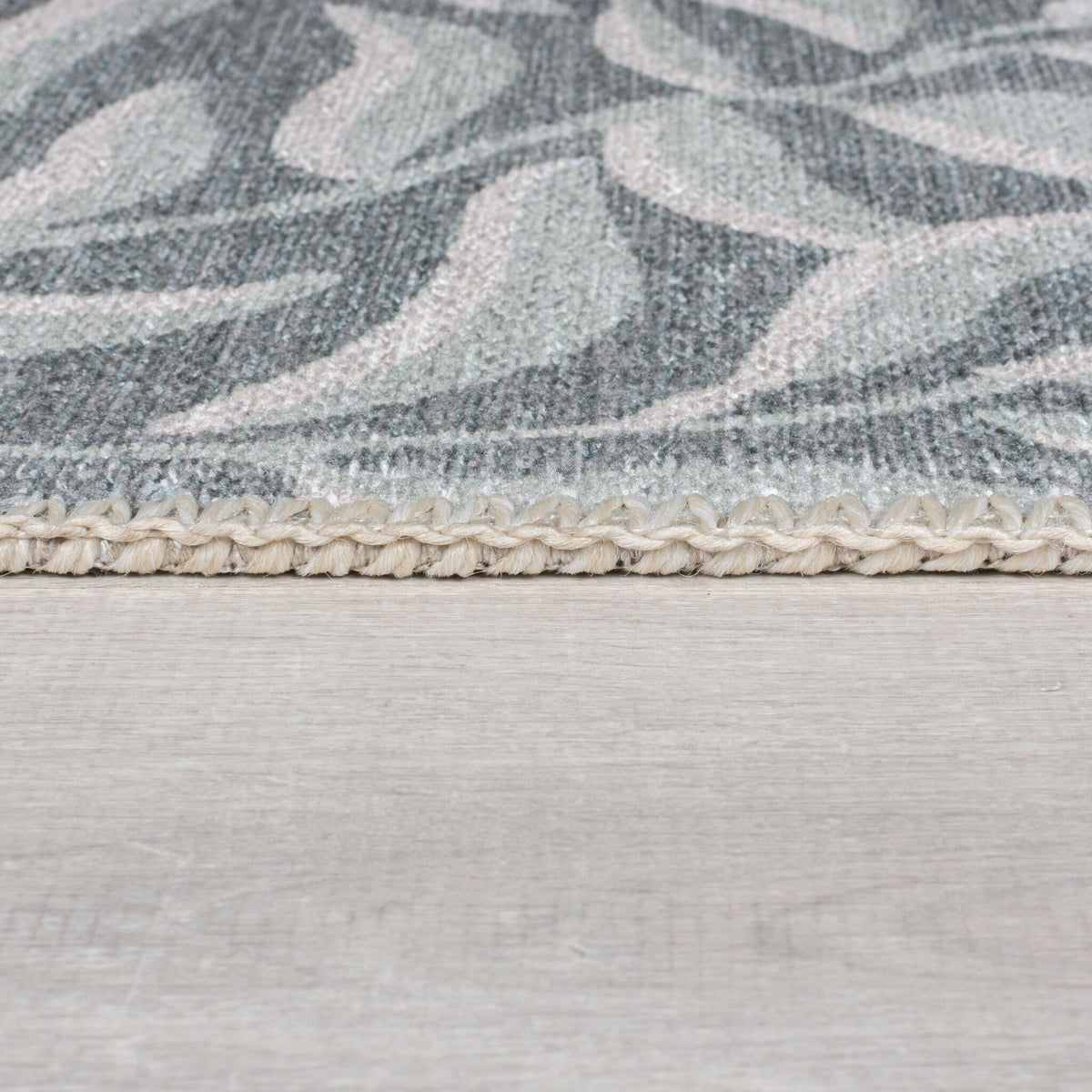 Washable floor rug - Reido Leaves Green