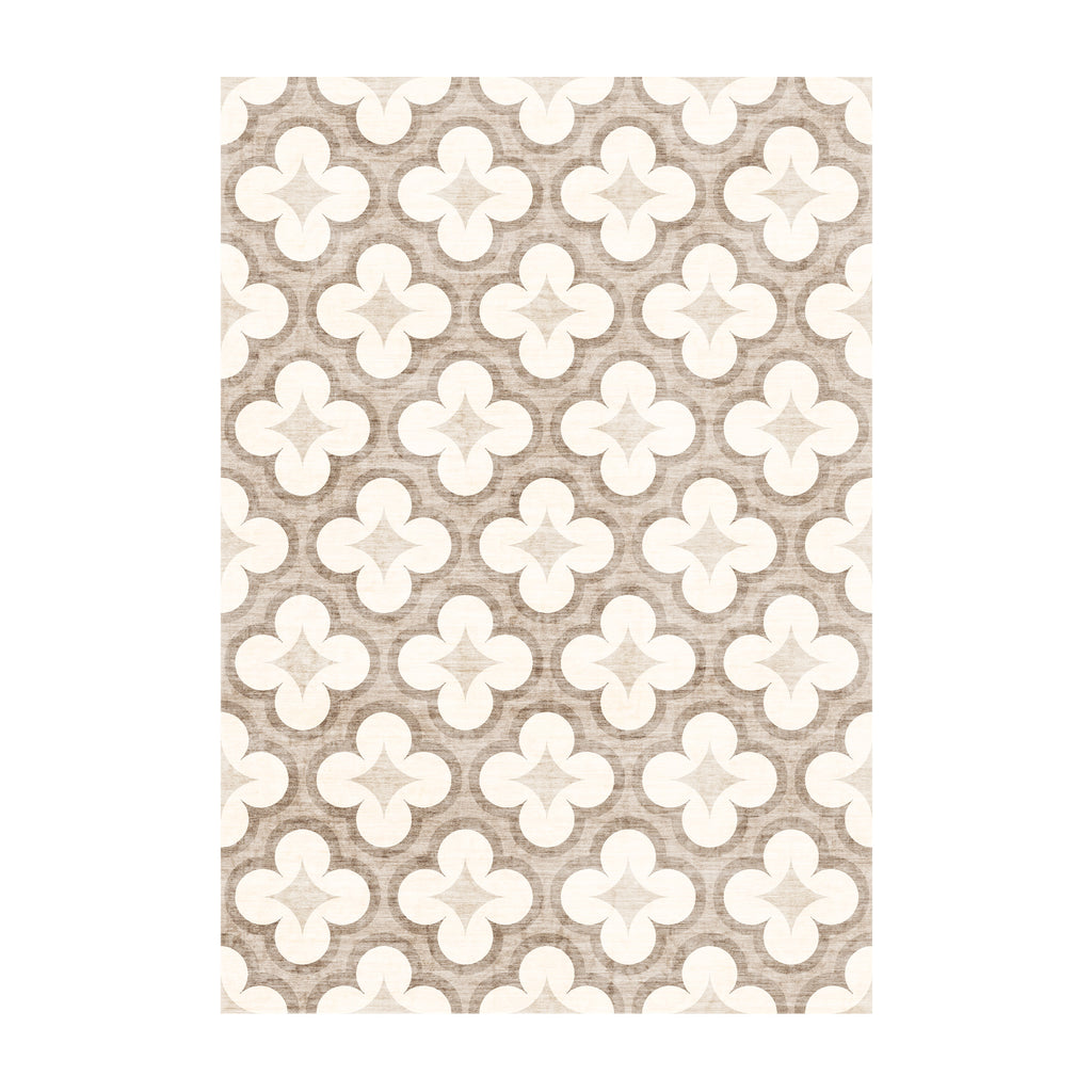 Tapis d'extérieur géométrique - Mosaic Clover Crème