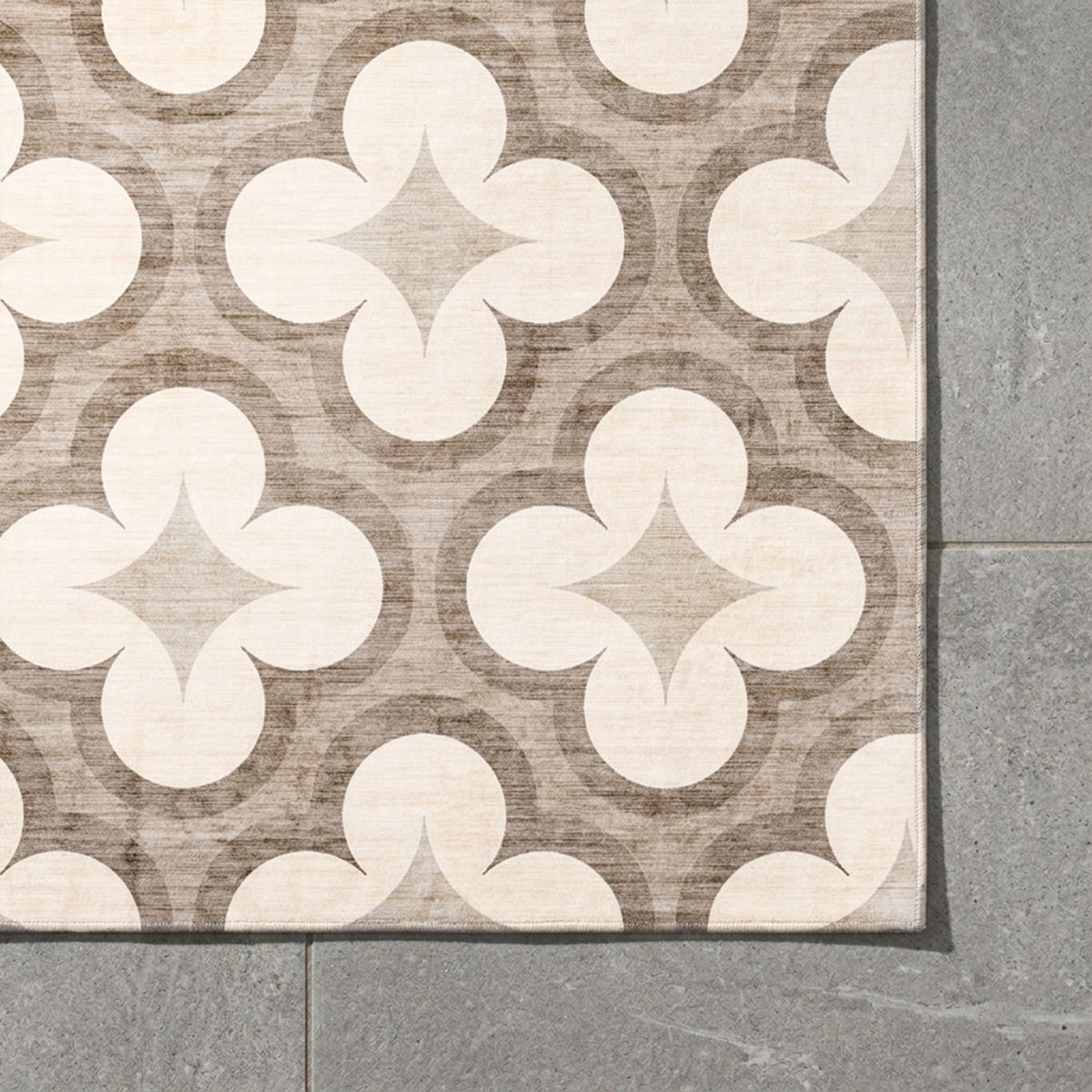 Tapis d'extérieur géométrique - Mosaic Clover Crème