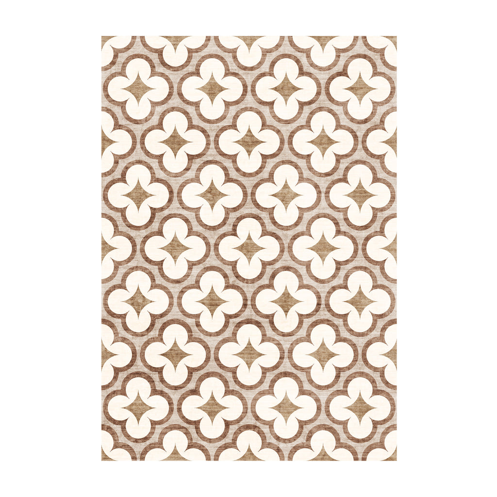 Tapis d'extérieur géométrique - Mosaic Clover Terracotta