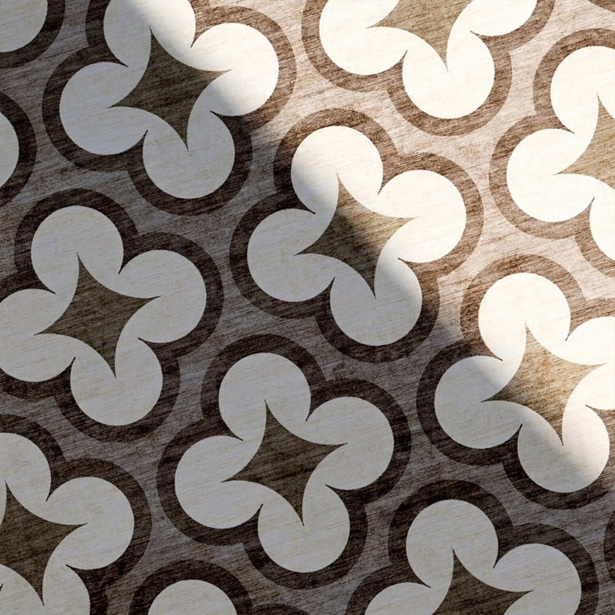 Tapis d'extérieur géométrique - Mosaic Clover Terracotta
