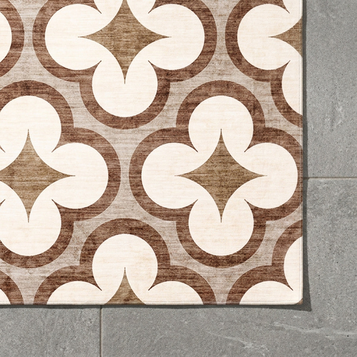 Tapis d'extérieur géométrique - Mosaic Clover Terracotta