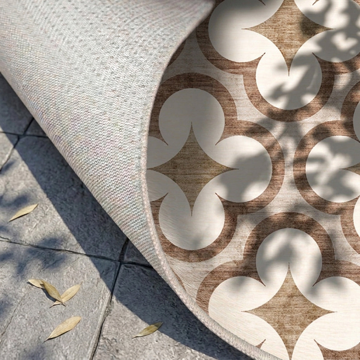 Tapis d'extérieur géométrique - Mosaic Clover Terracotta
