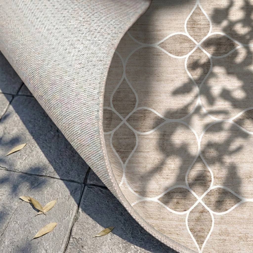 Tapis d'extérieur géométrique - Mosaic Dot Crème