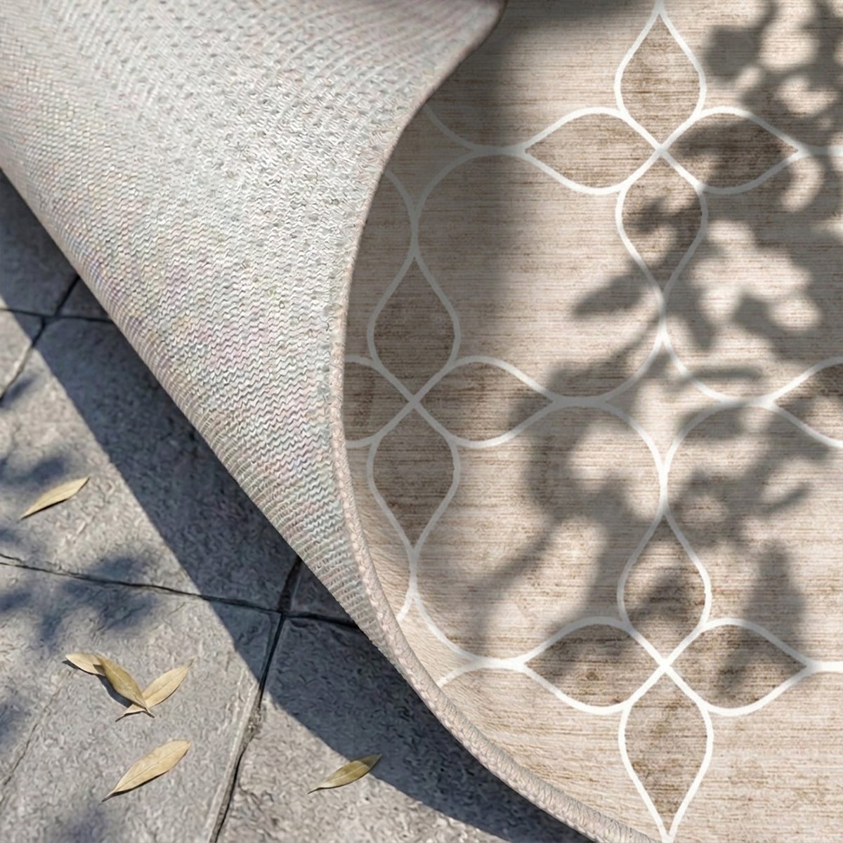 Tapis d'extérieur géométrique - Mosaic Dot Crème