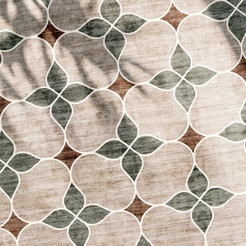 Tapis d'extérieur géométrique - Mosaic Dot Vert