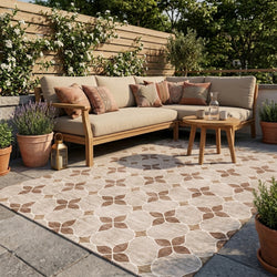 Tapis d'extérieur géométrique - Mosaic Dot Terracotta