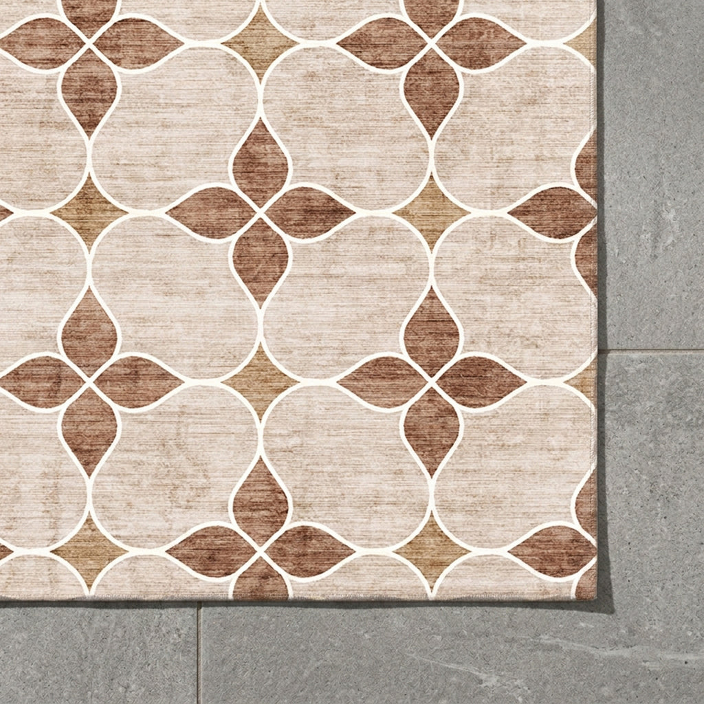 Tapis d'extérieur géométrique - Mosaic Dot Terracotta